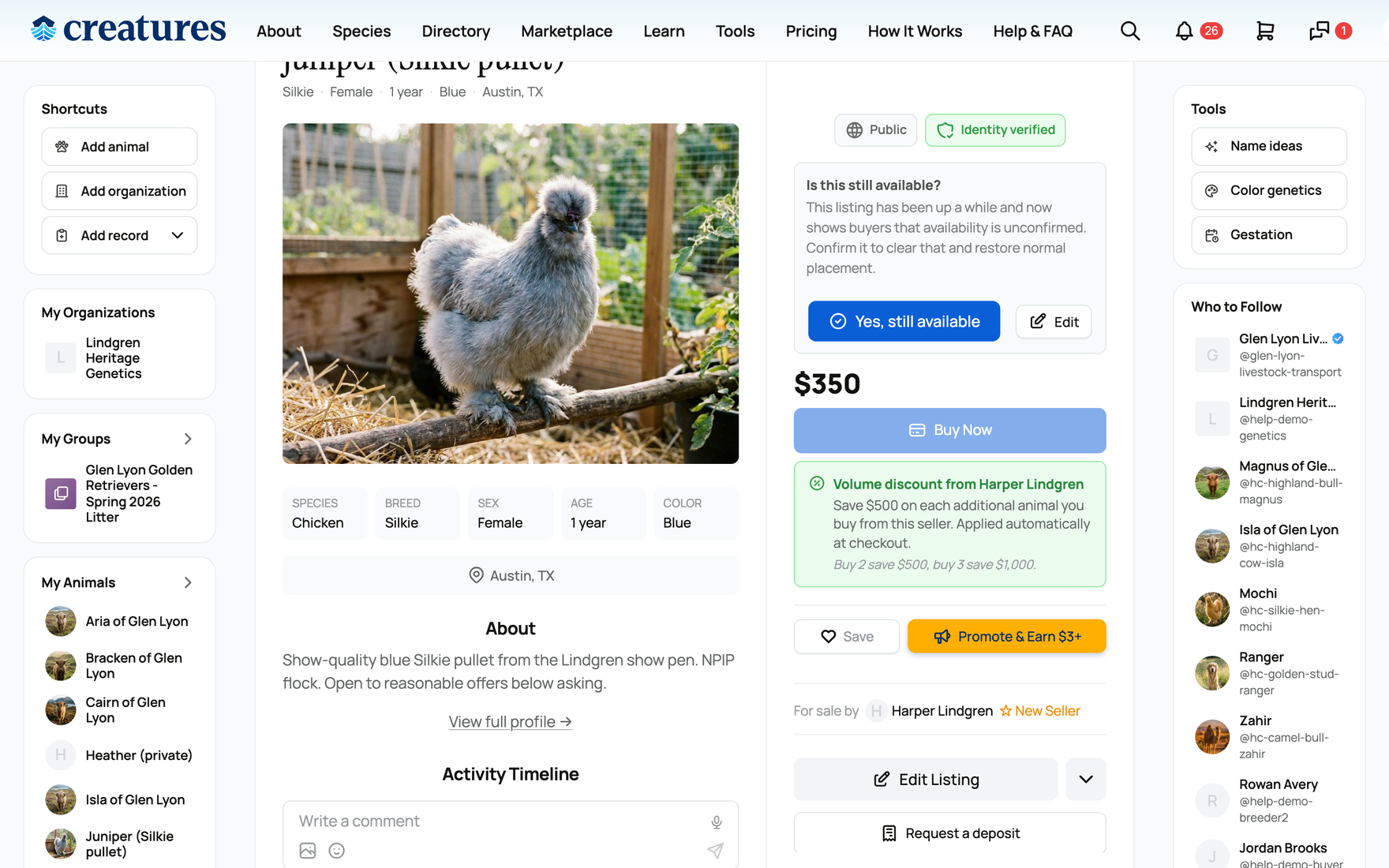 The "Is this still available?" prompt on your listing