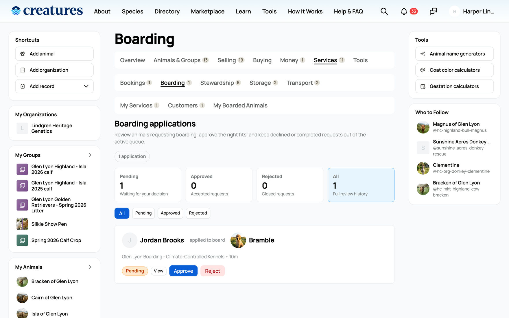 Boarding applications waiting for your review