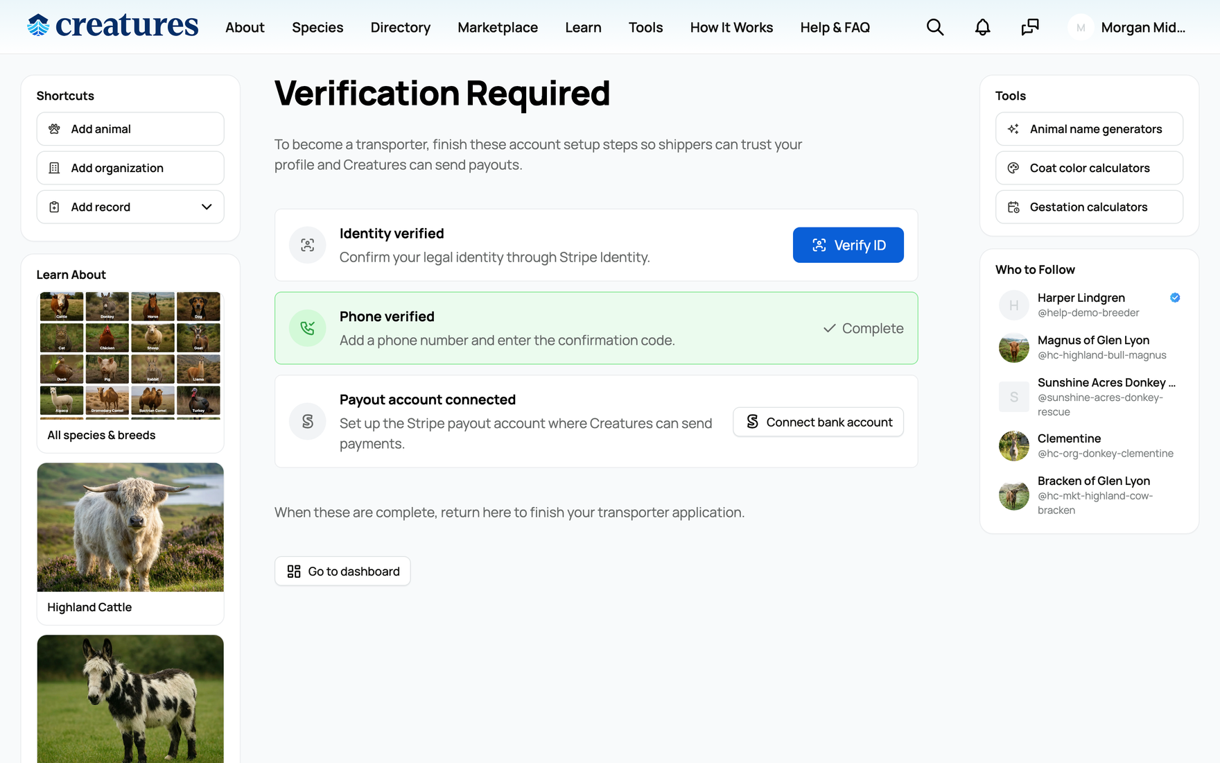 The verification checklist: identity, phone, and payout account