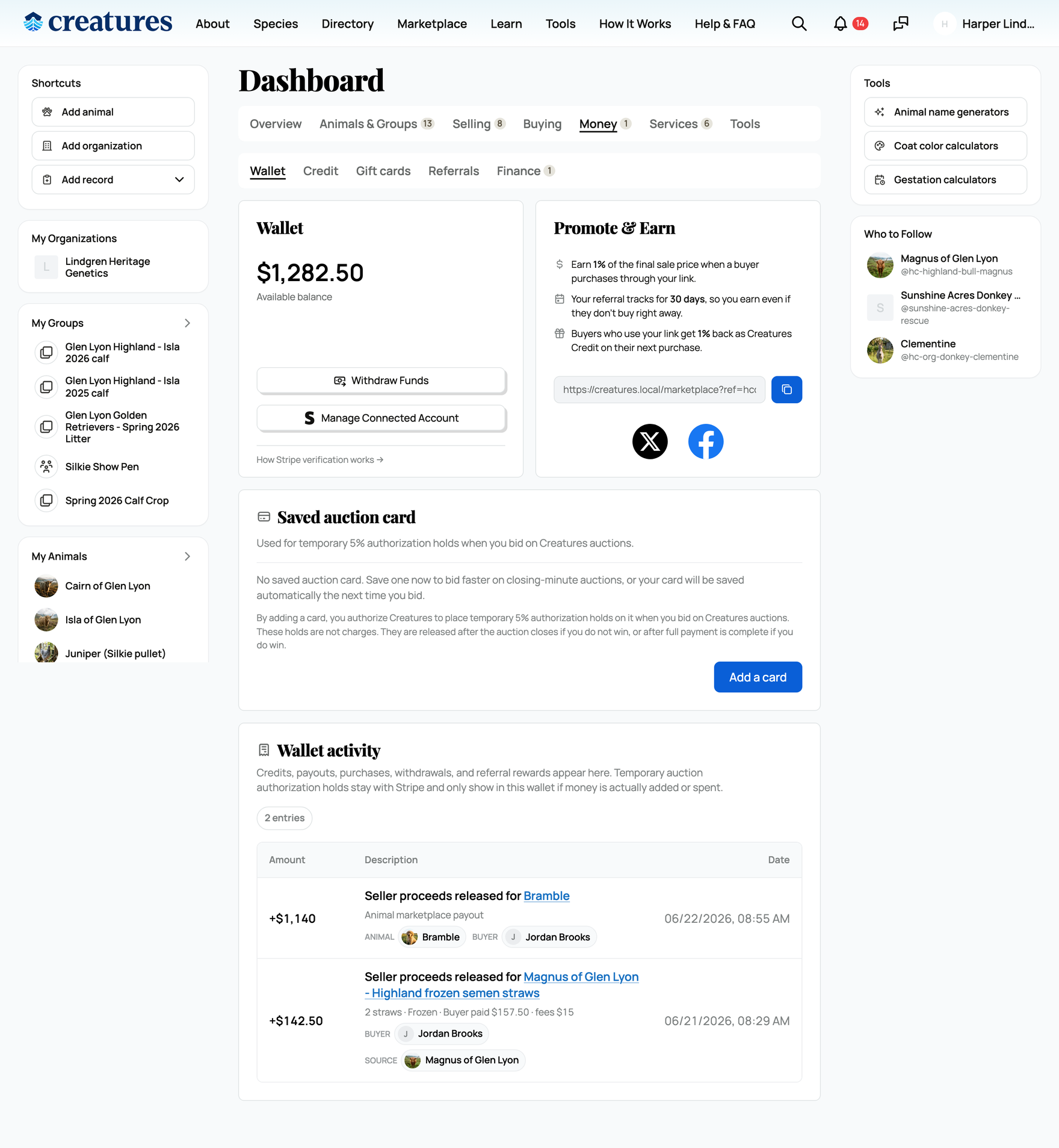 Your Wallet, balance and Withdraw