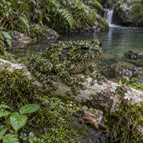 mossy bug-eyed frog