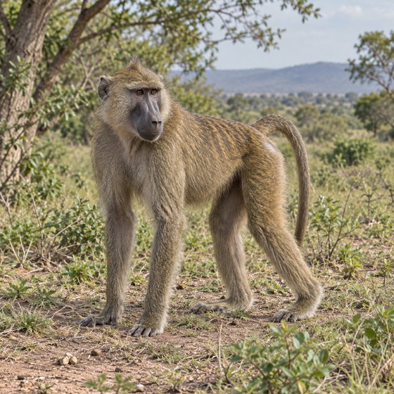 yellow baboon