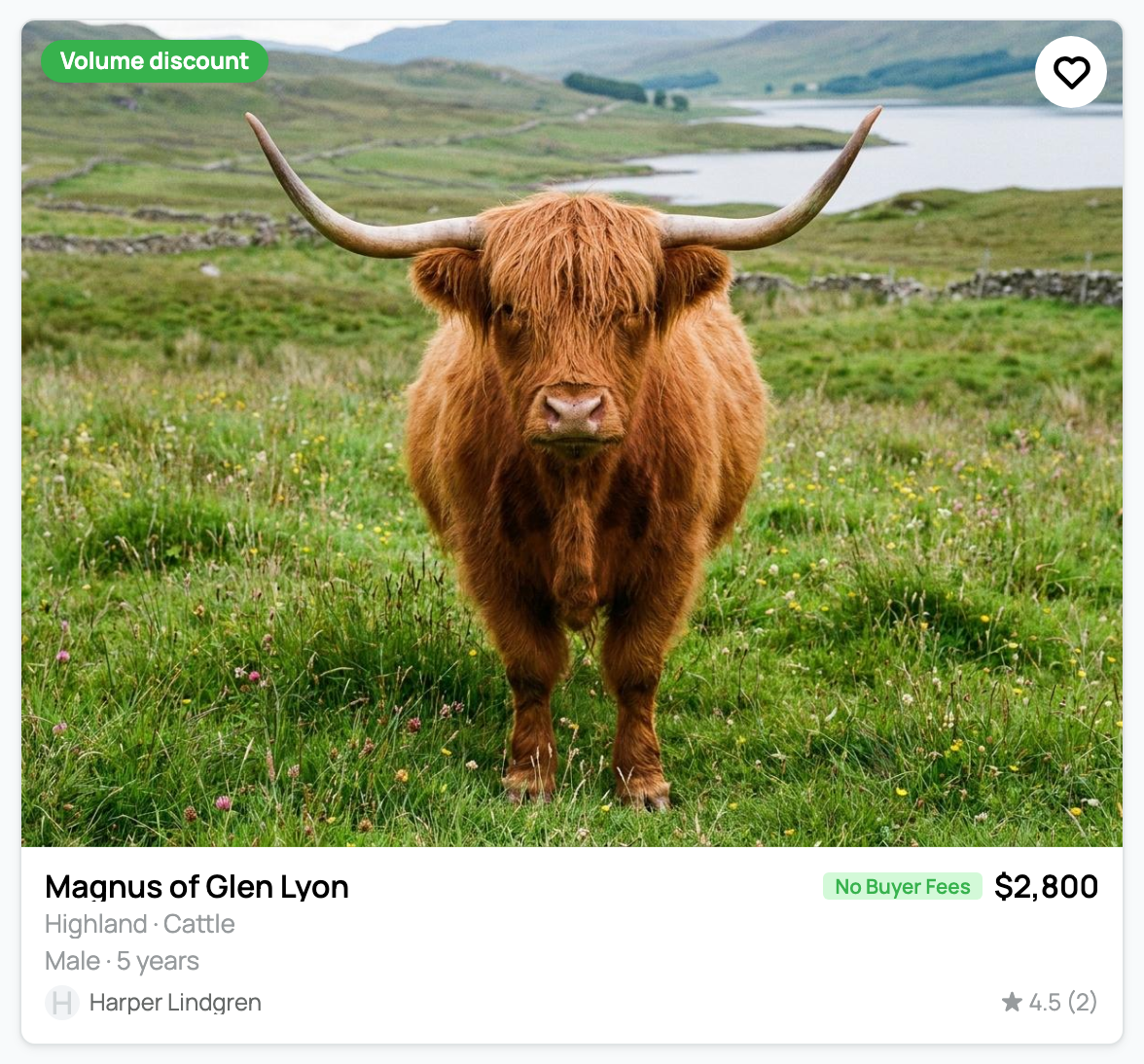 Volume-saving flag on an eligible listing card