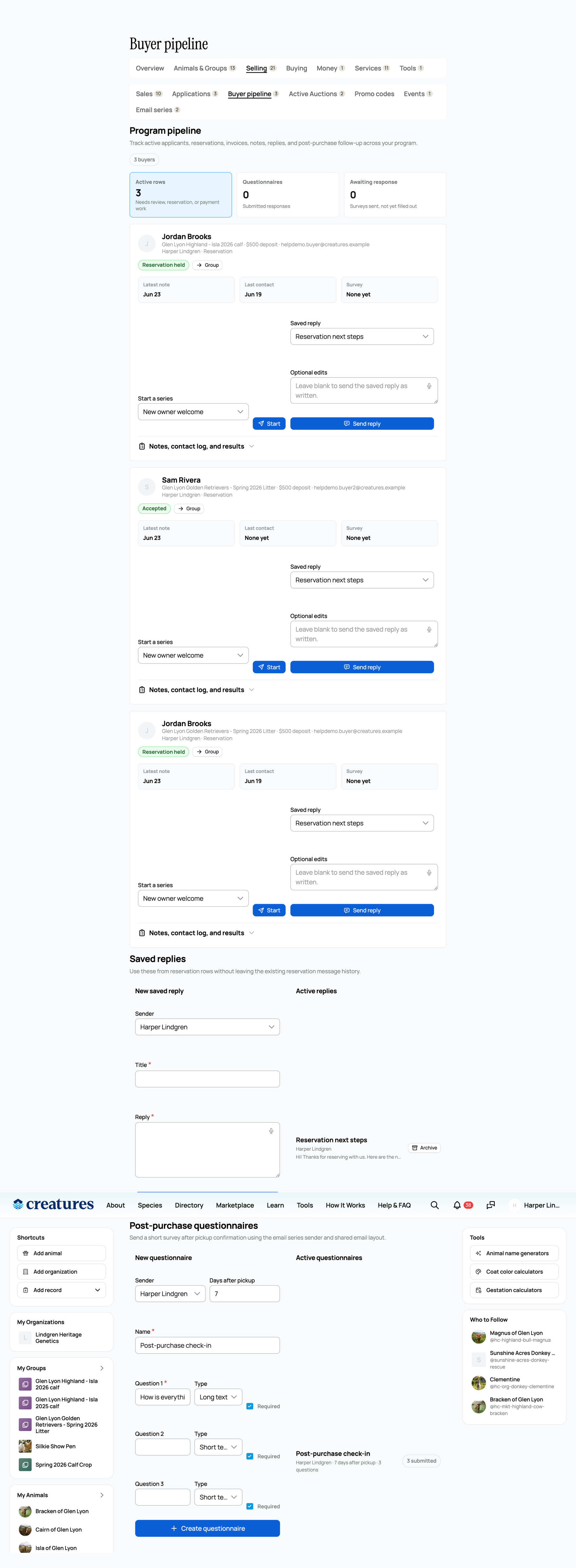 Building a post-purchase questionnaire