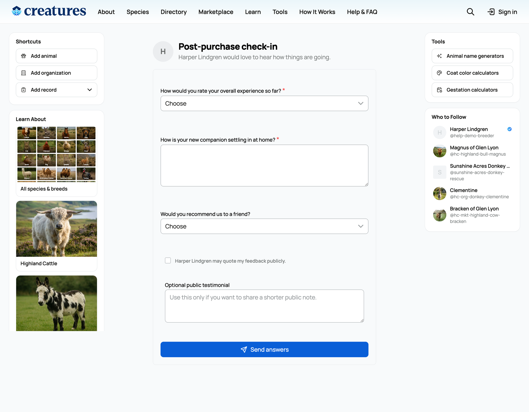 The buyer's view of a post-purchase questionnaire