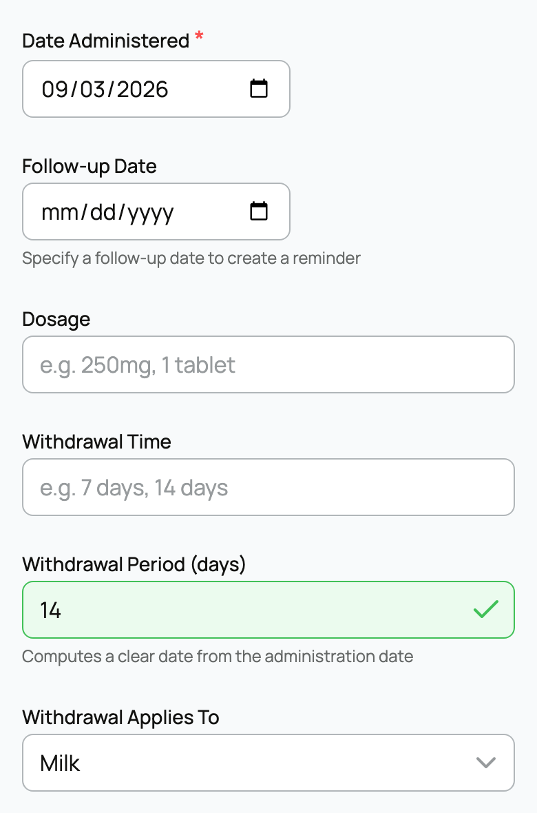 Medication withdrawal period and what it applies to