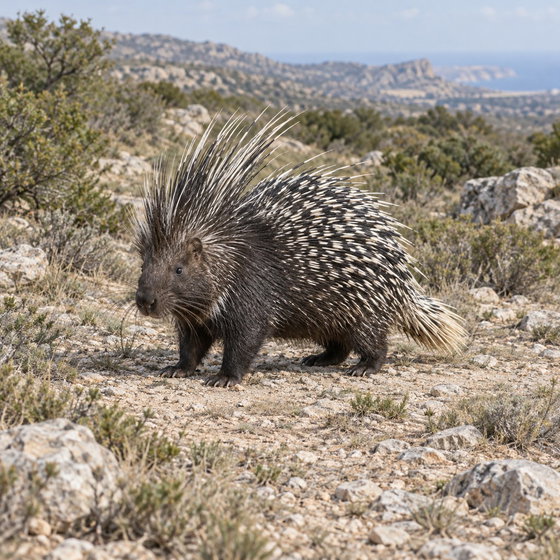 crested porcupine