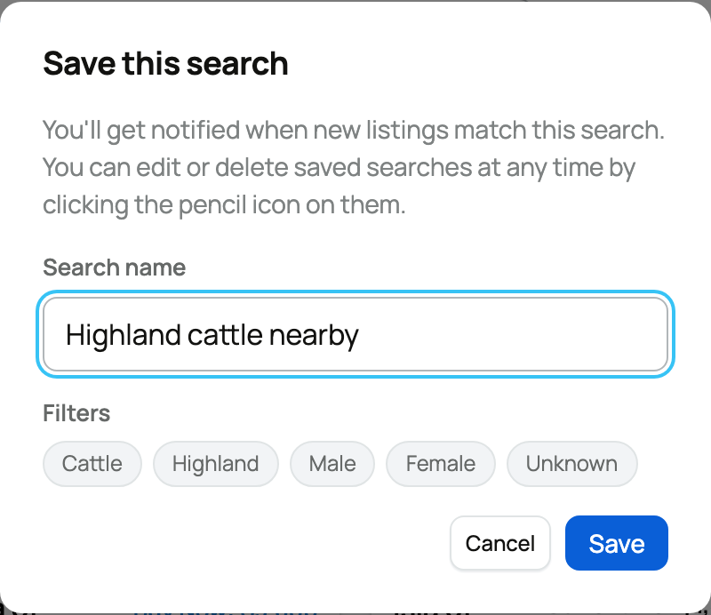 Naming and reviewing the filters for a saved search