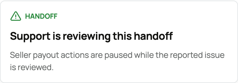Purchase under review with payout paused