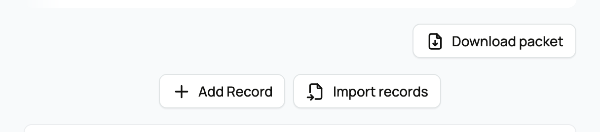 The Records tab on an animal profile