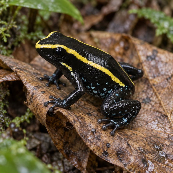 yellow-striped poison frog