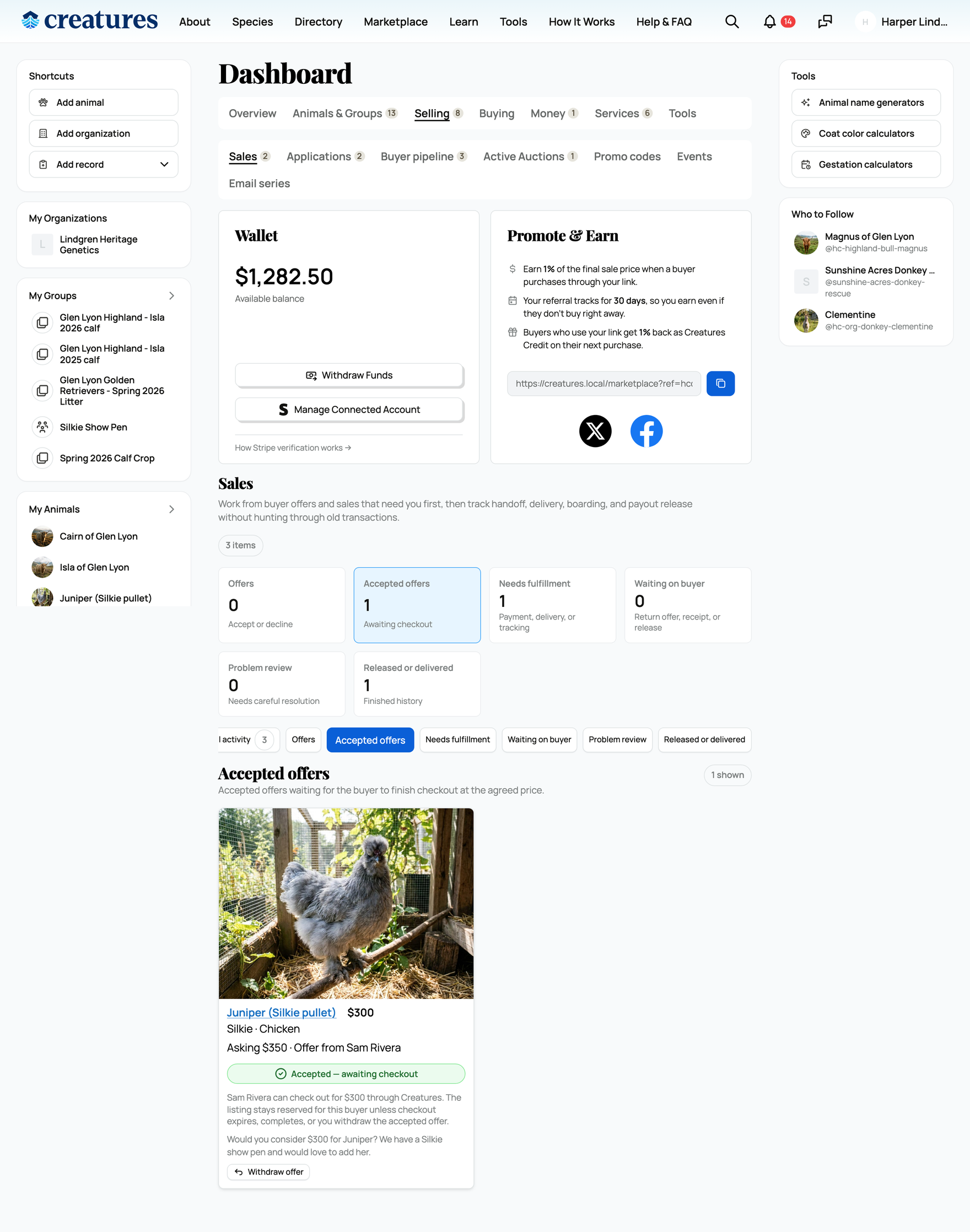 An accepted offer in your Sales hub