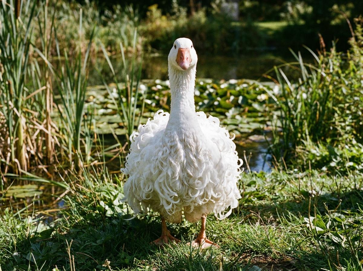 Curly Breasted Sebastopol Goose