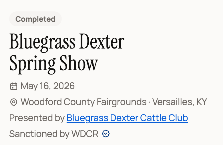 Show page header reading Sanctioned by WDCR with a verified mark