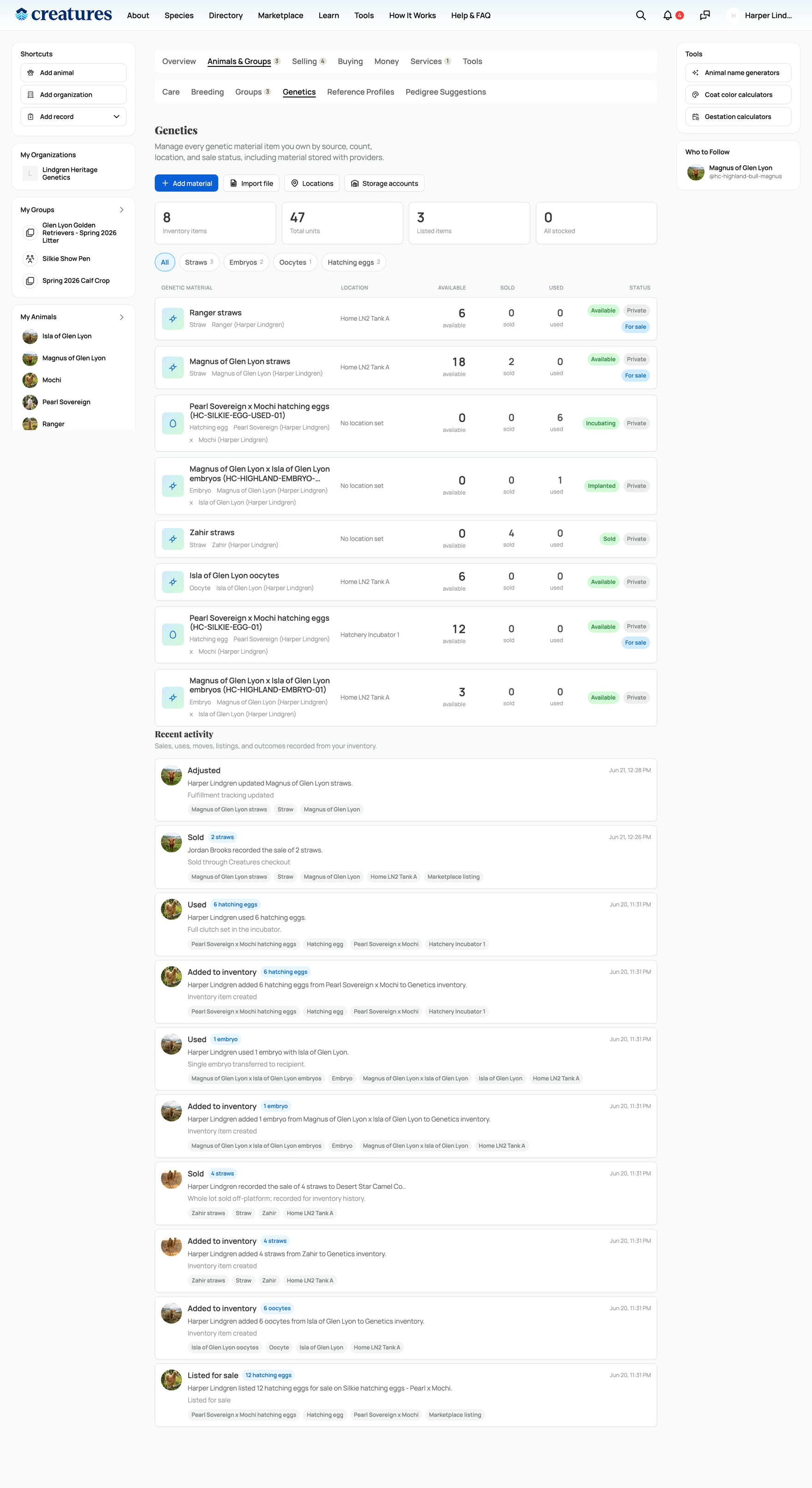Your genetics dashboard