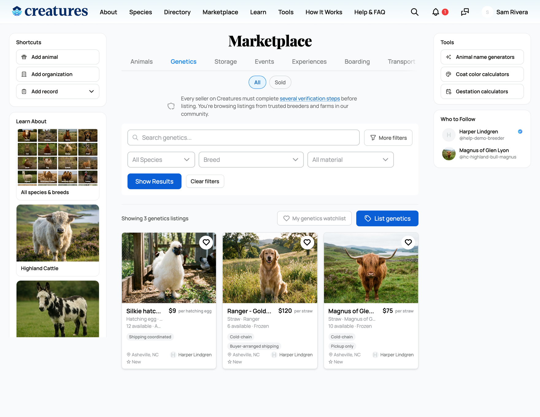 Browsing the genetics marketplace