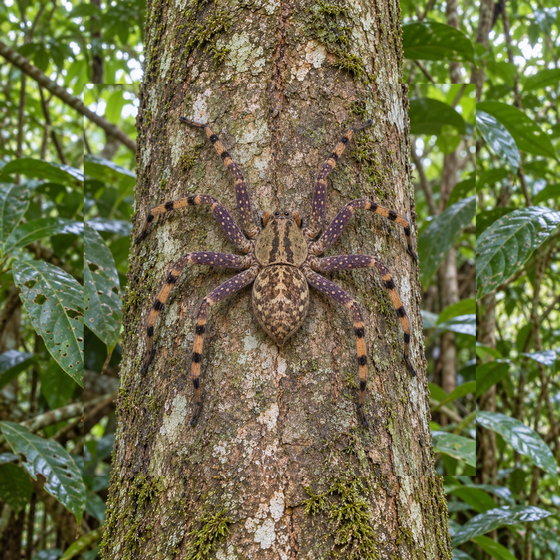 purple huntsman spider