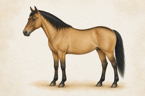 Illustration: Bay Dun horse