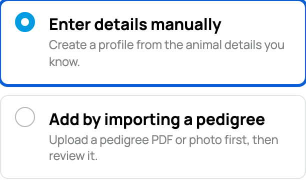 Choose the best way to add an animal