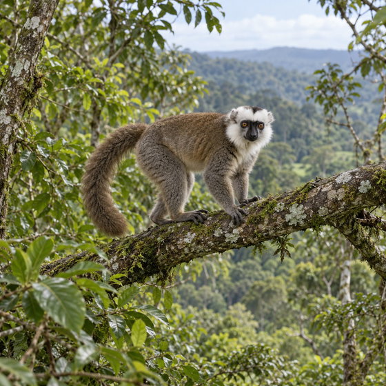 white-fronted brown lemur