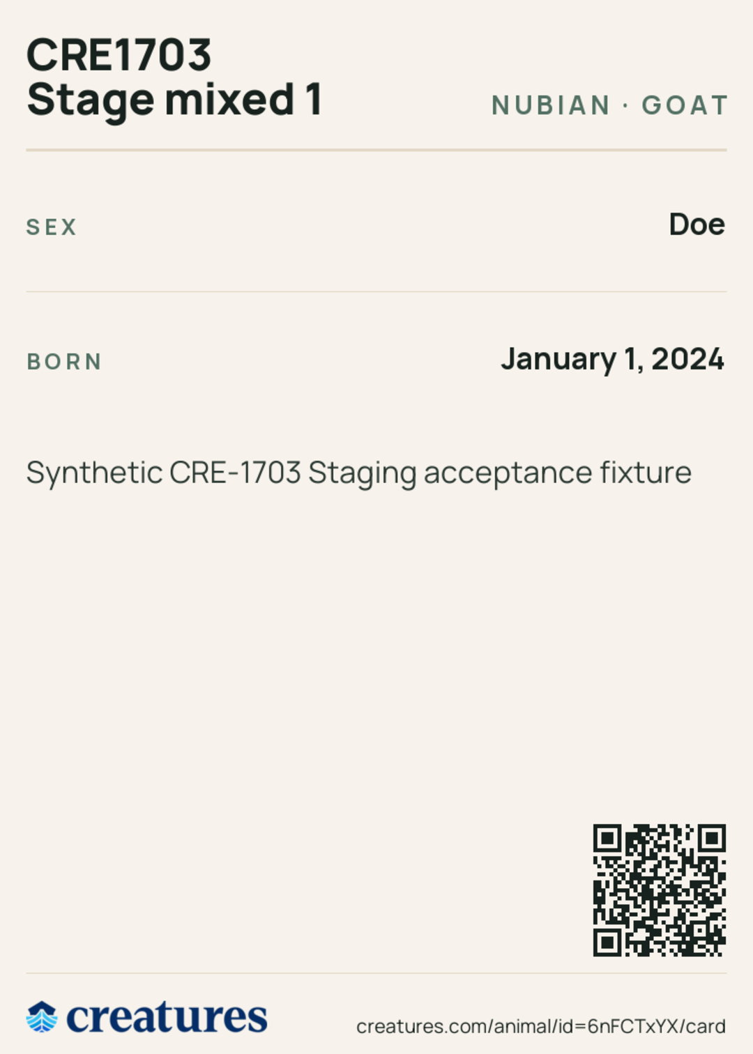 CRE1703 Stage mixed 1 Creature Card back