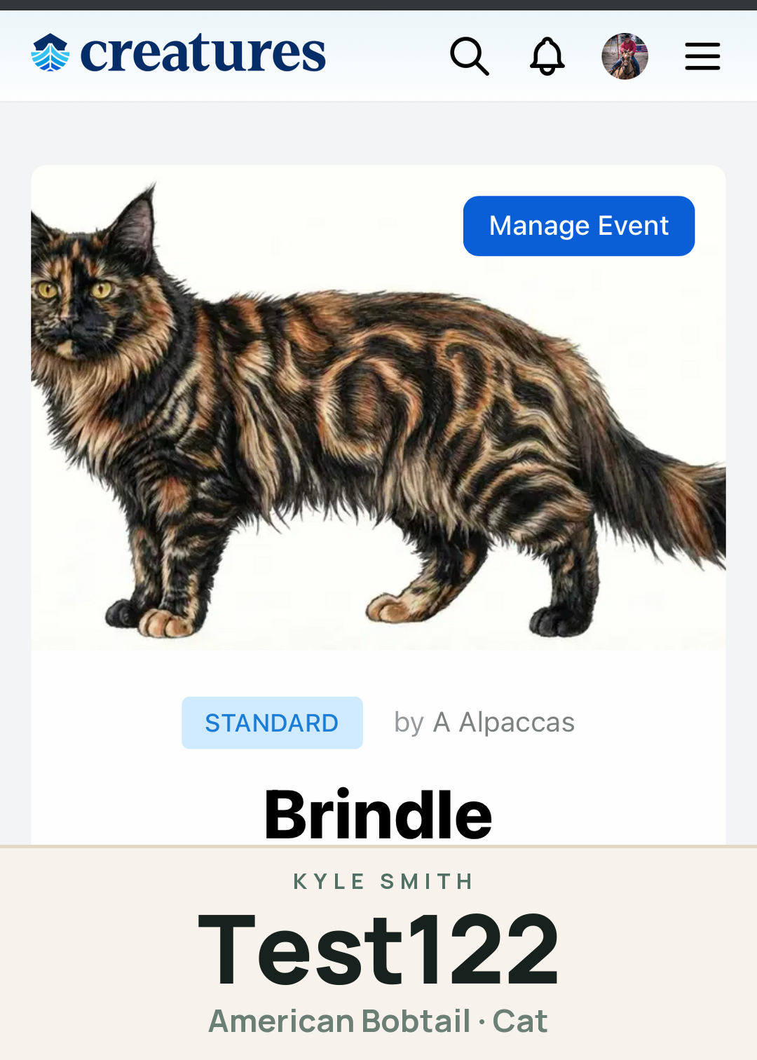Test122 Creature Card
