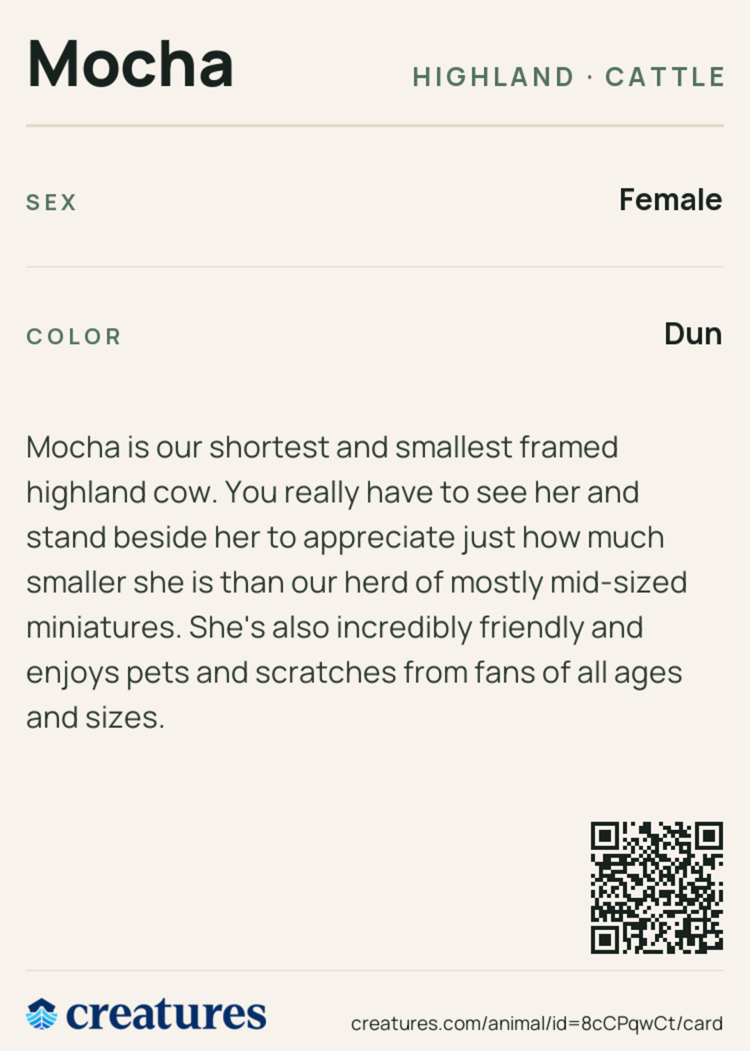 Mocha Creature Card back