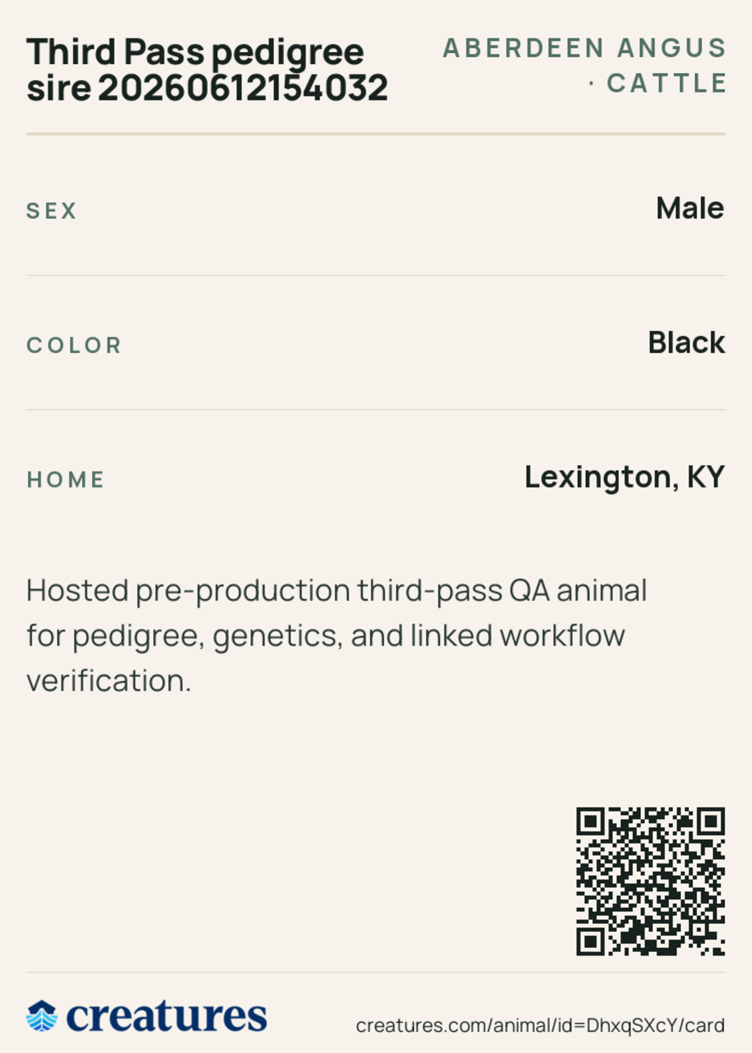 Third Pass pedigree sire 20260612154032 Creature Card back