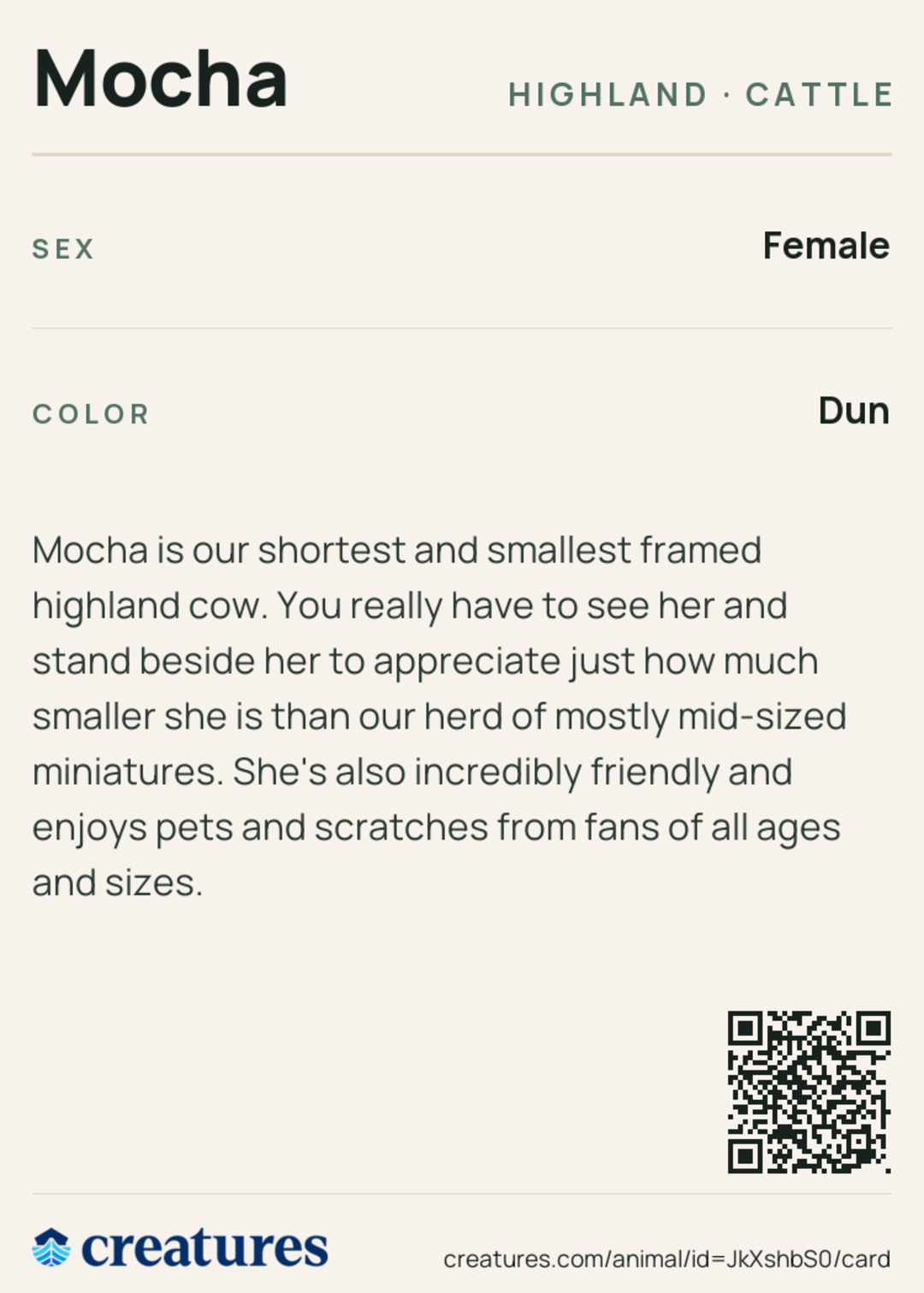 Mocha Creature Card back