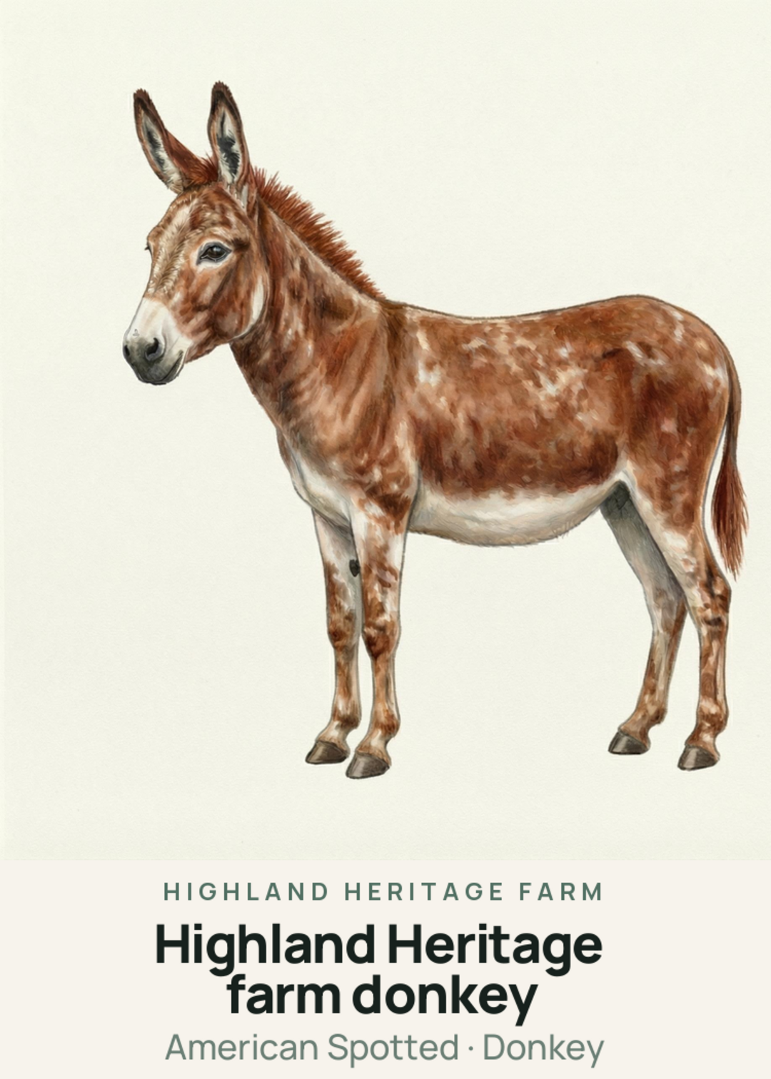 Highland Heritage farm donkey Creature Card