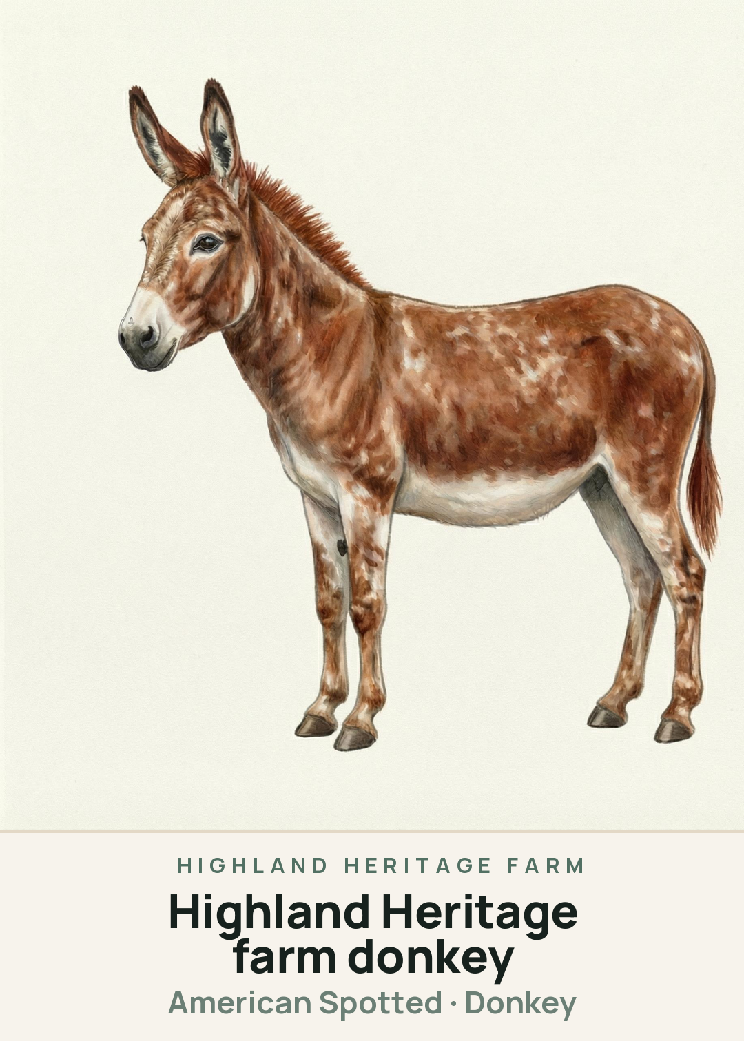 Highland Heritage farm donkey Creature Card