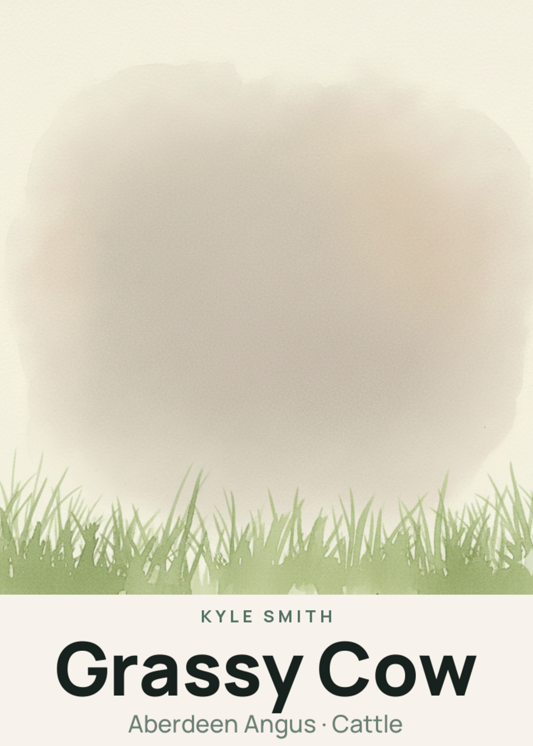 Grassy Cow Creature Card