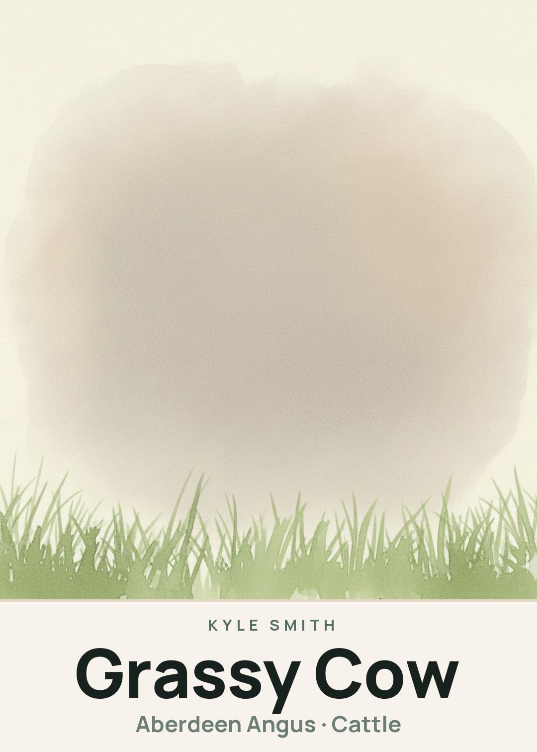 Grassy Cow Creature Card