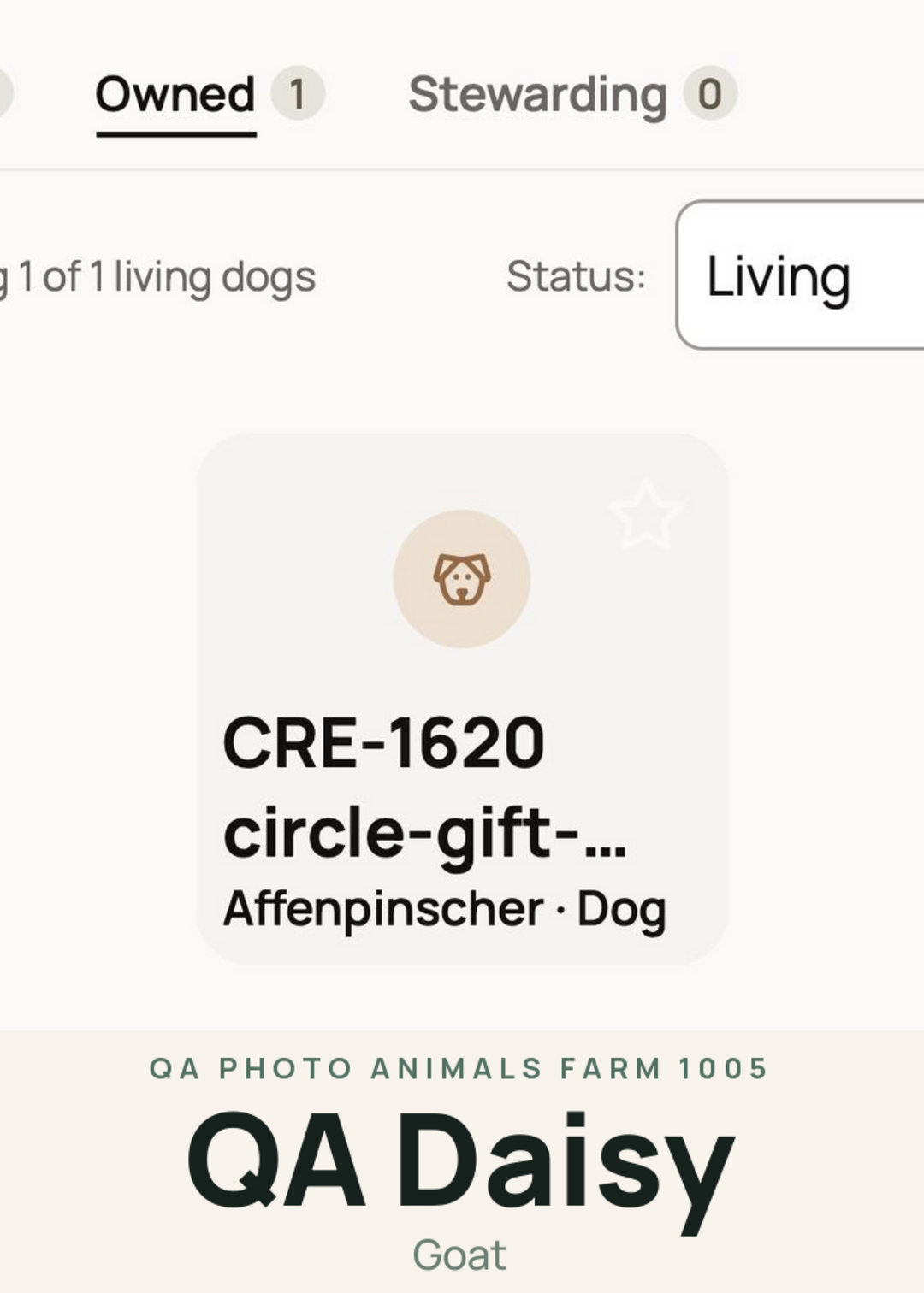 QA Daisy Creature Card