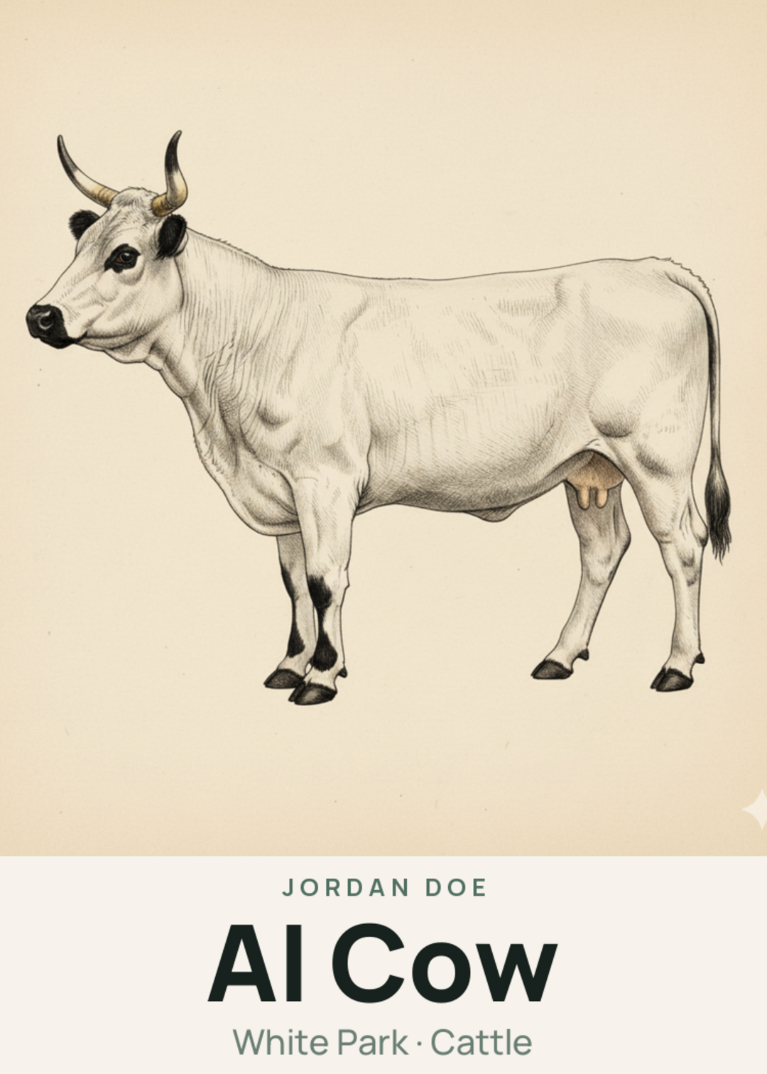 AI Cow Creature Card