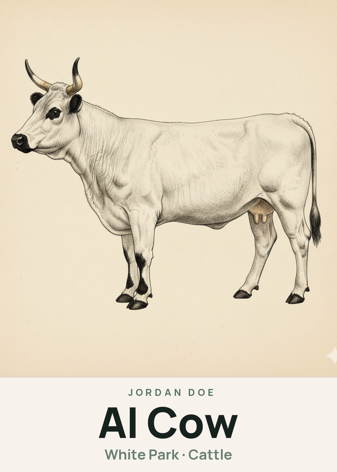 AI Cow Creature Card