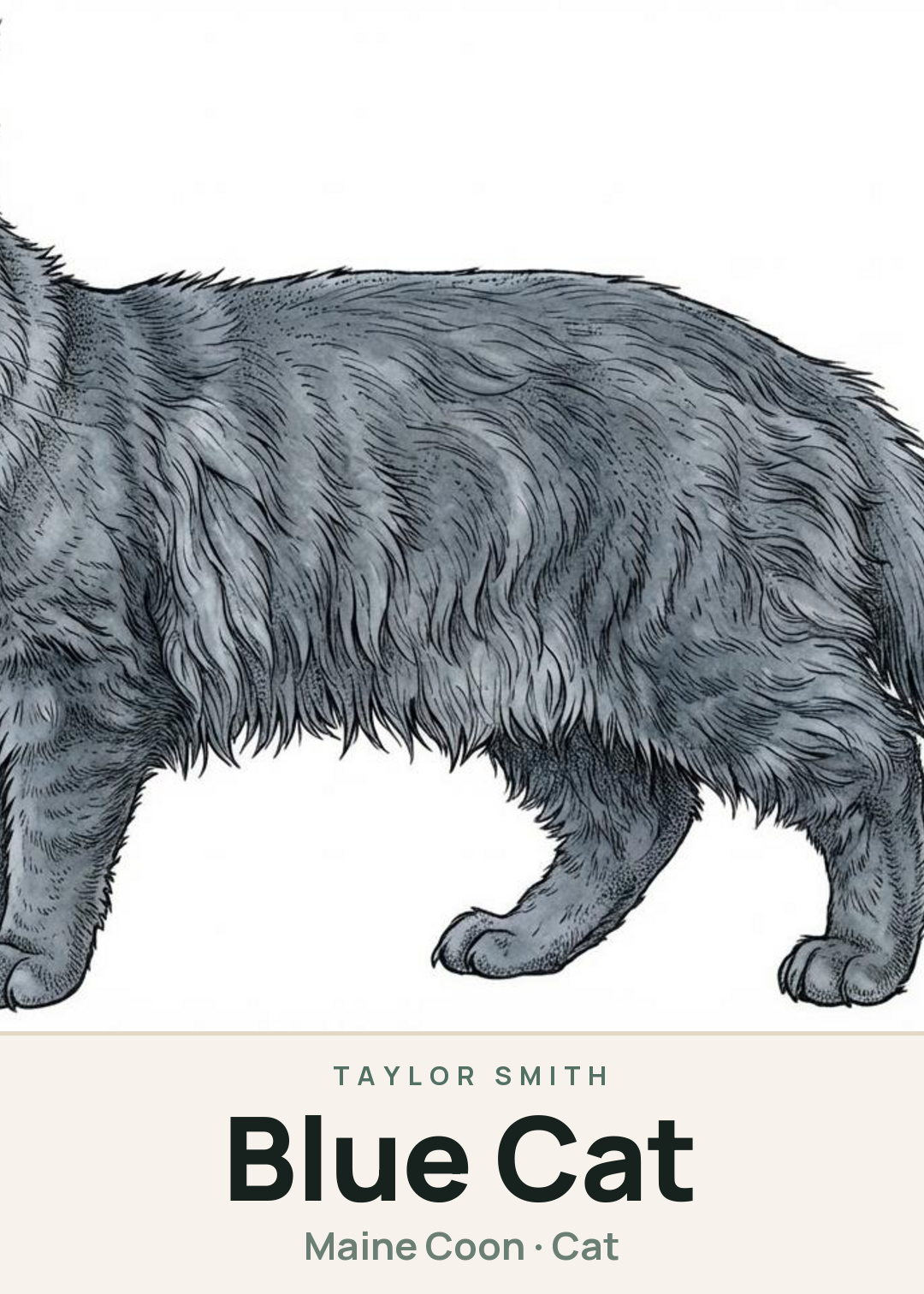 Blue Cat Creature Card