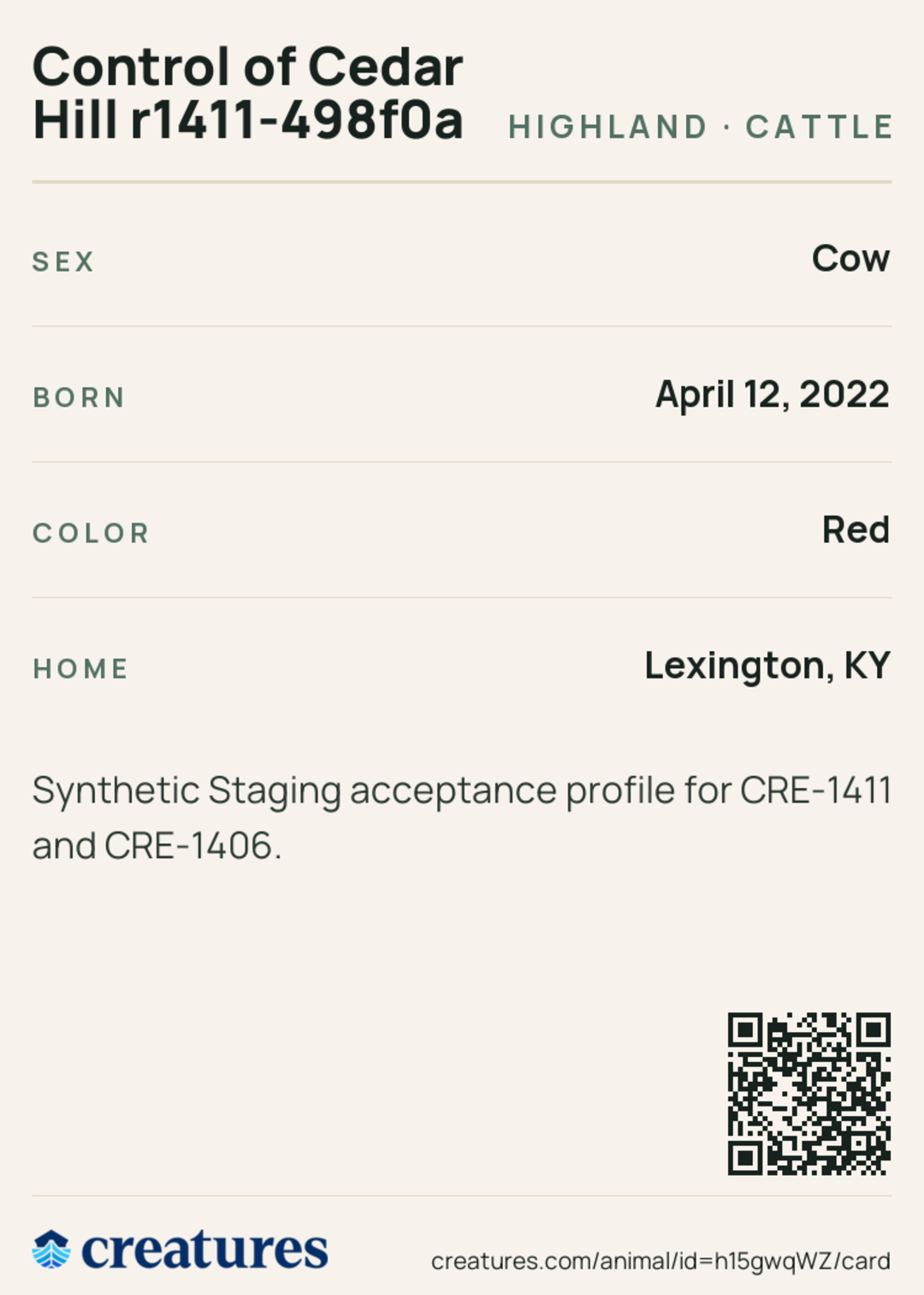 Control of Cedar Hill r1411-498f0a Creature Card back