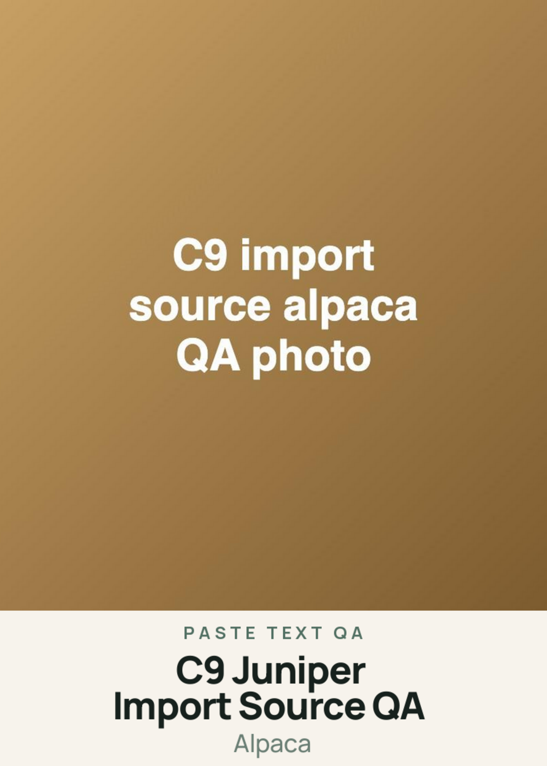 C9 Juniper Import Source QA Creature Card