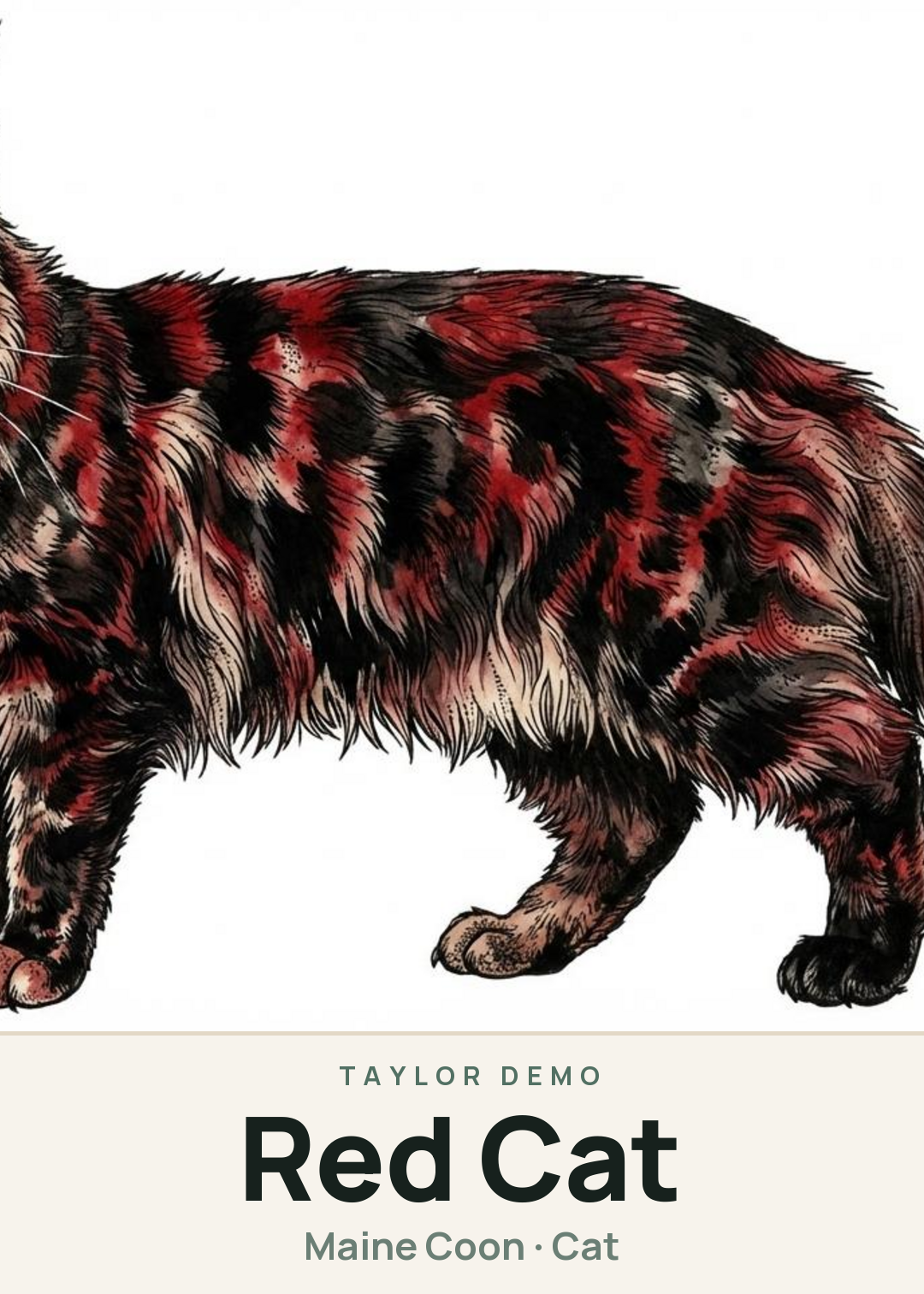 Red Cat Creature Card