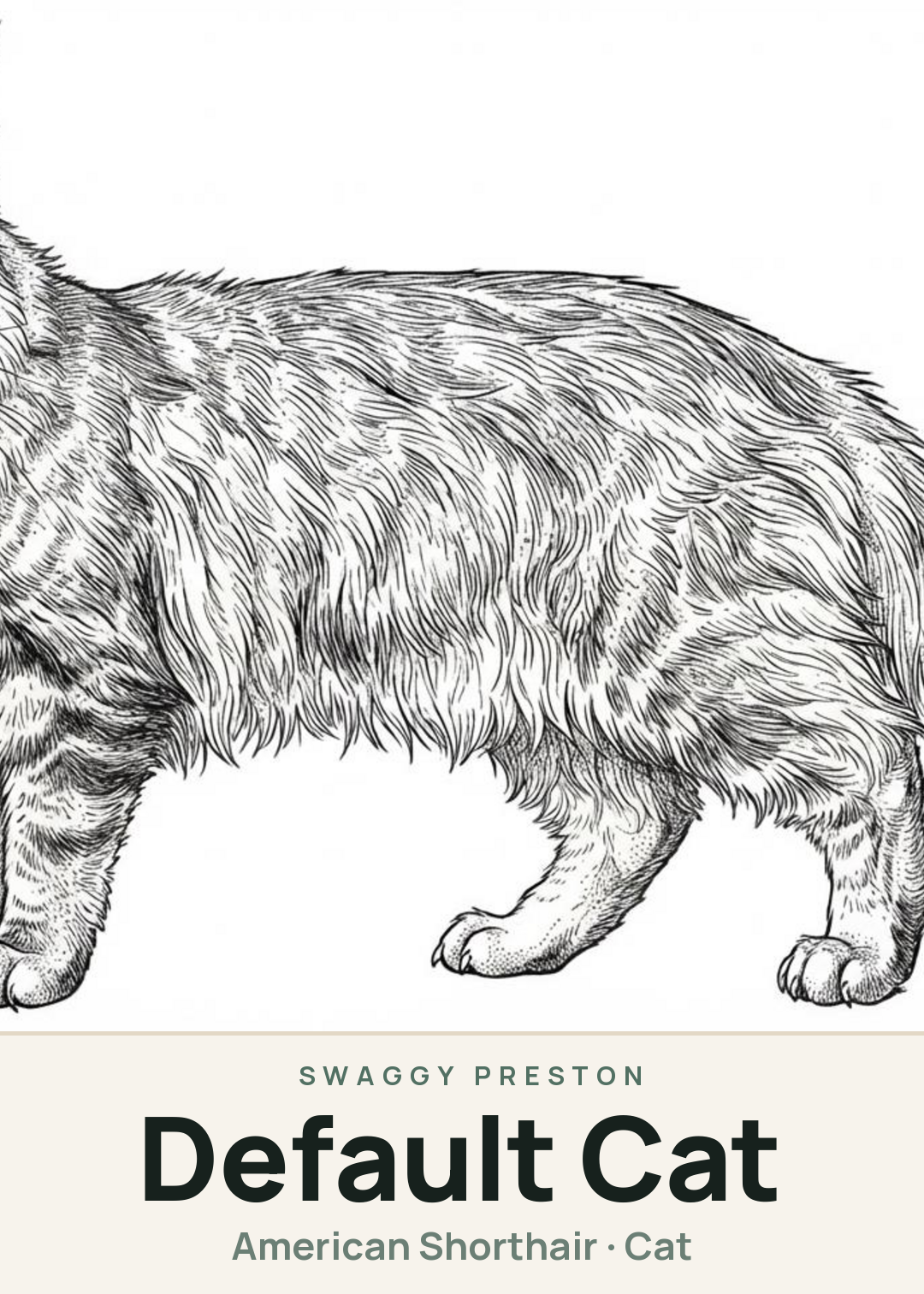Default Cat Creature Card