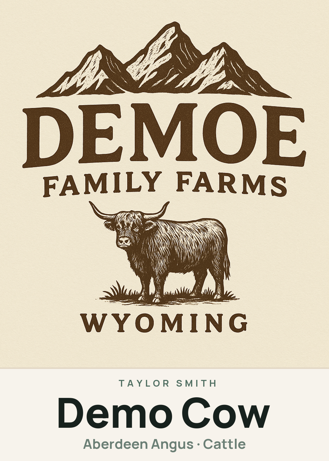Demo Cow Creature Card