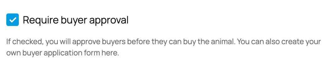 Require buyer approval selected in listing setup