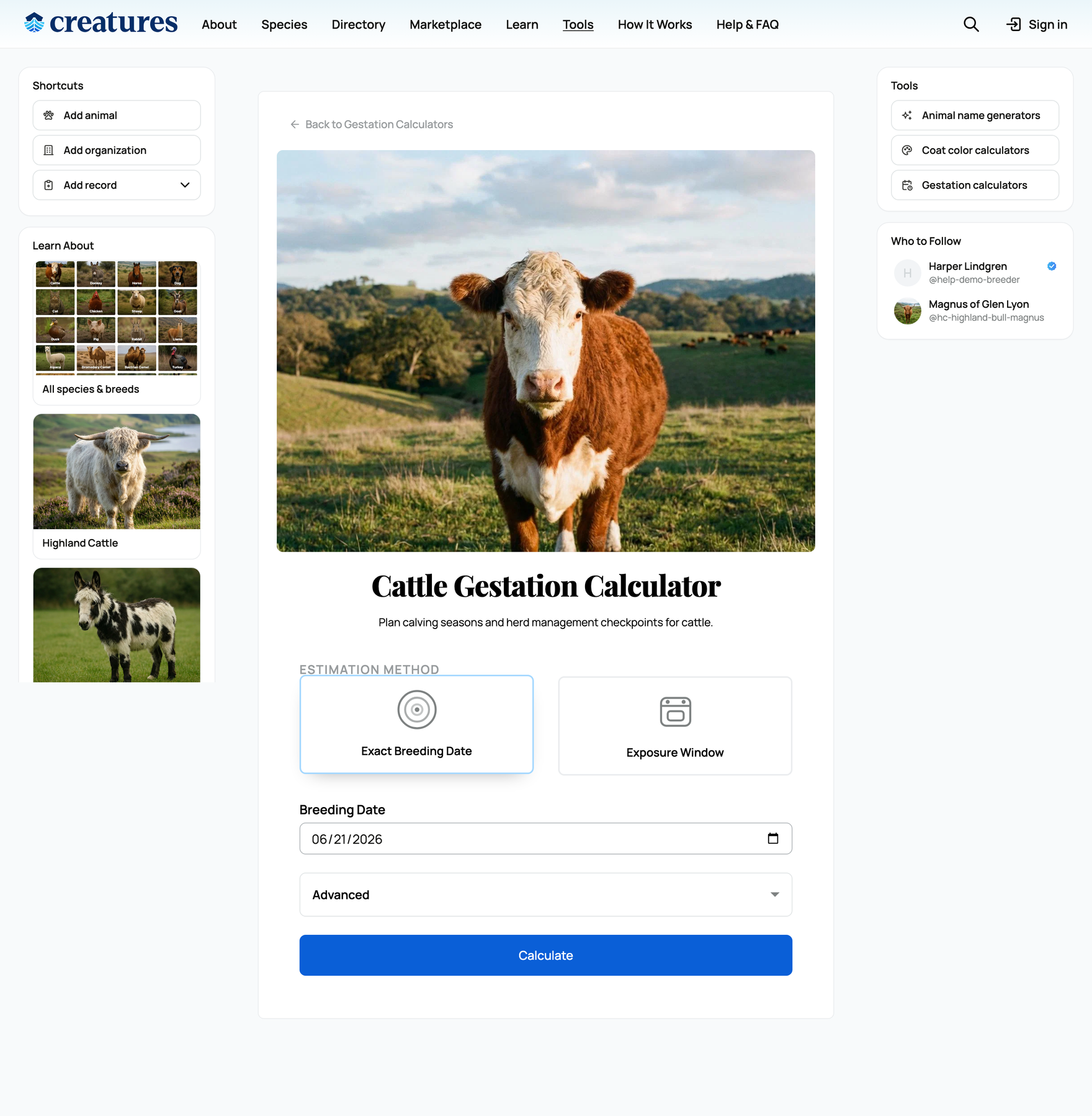 The gestation calculator