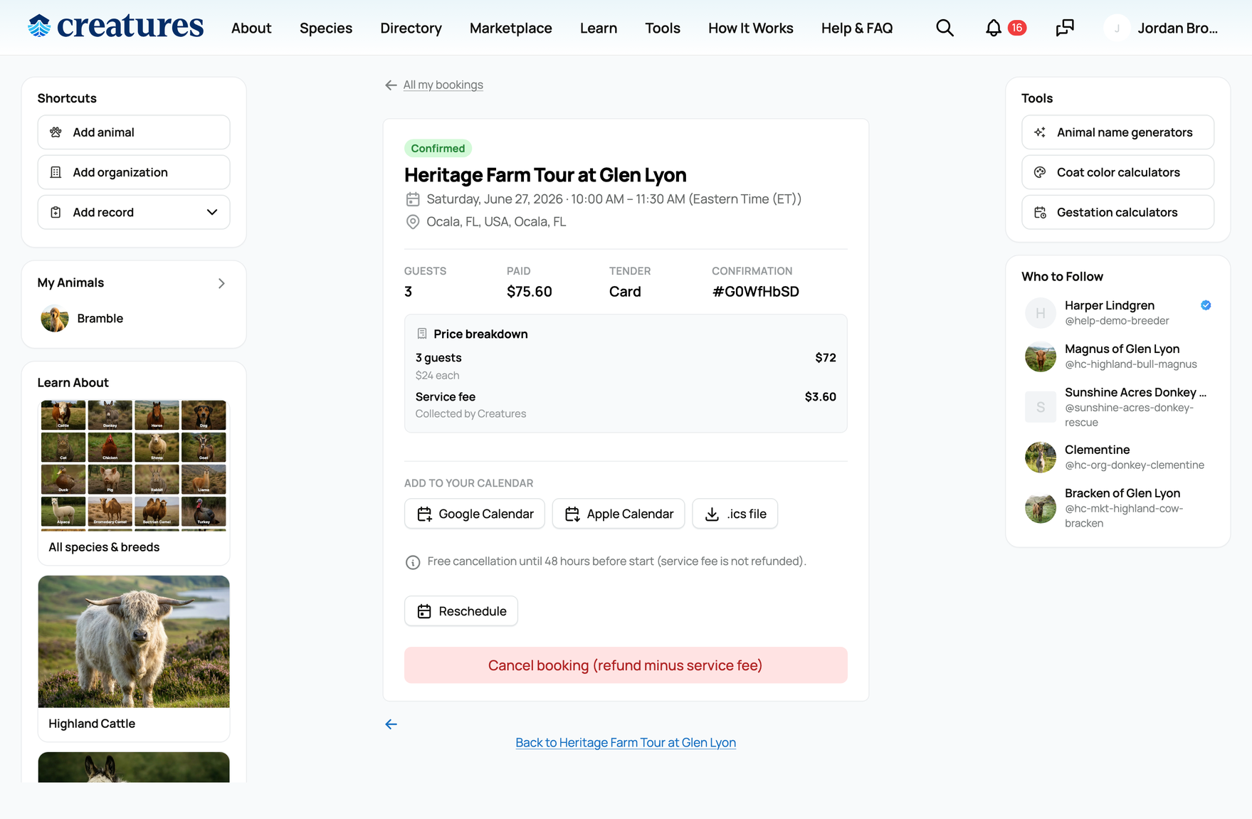 Managing your booking