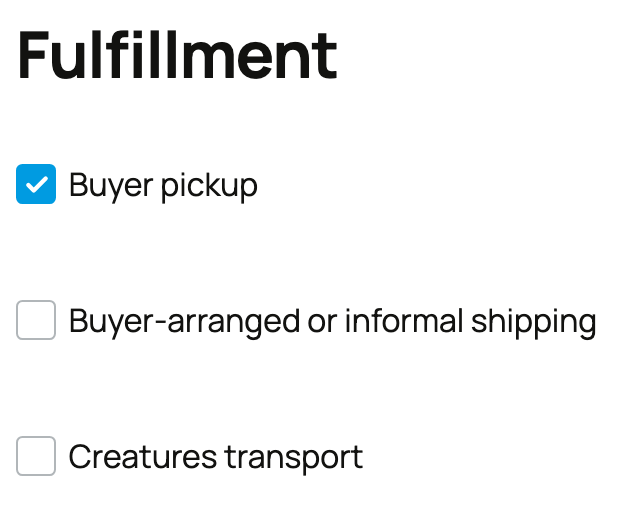 The three fulfillment choices