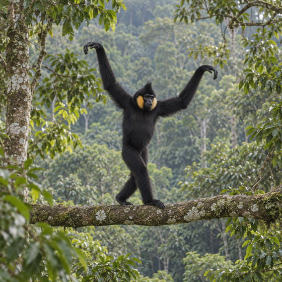 southern yellow-cheeked crested gibbon