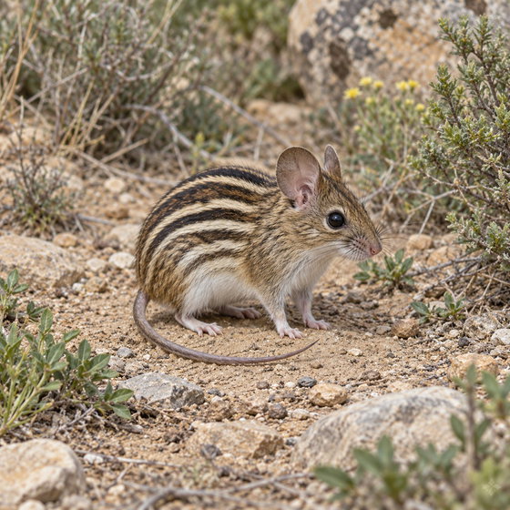 Barbary striped grass mouse