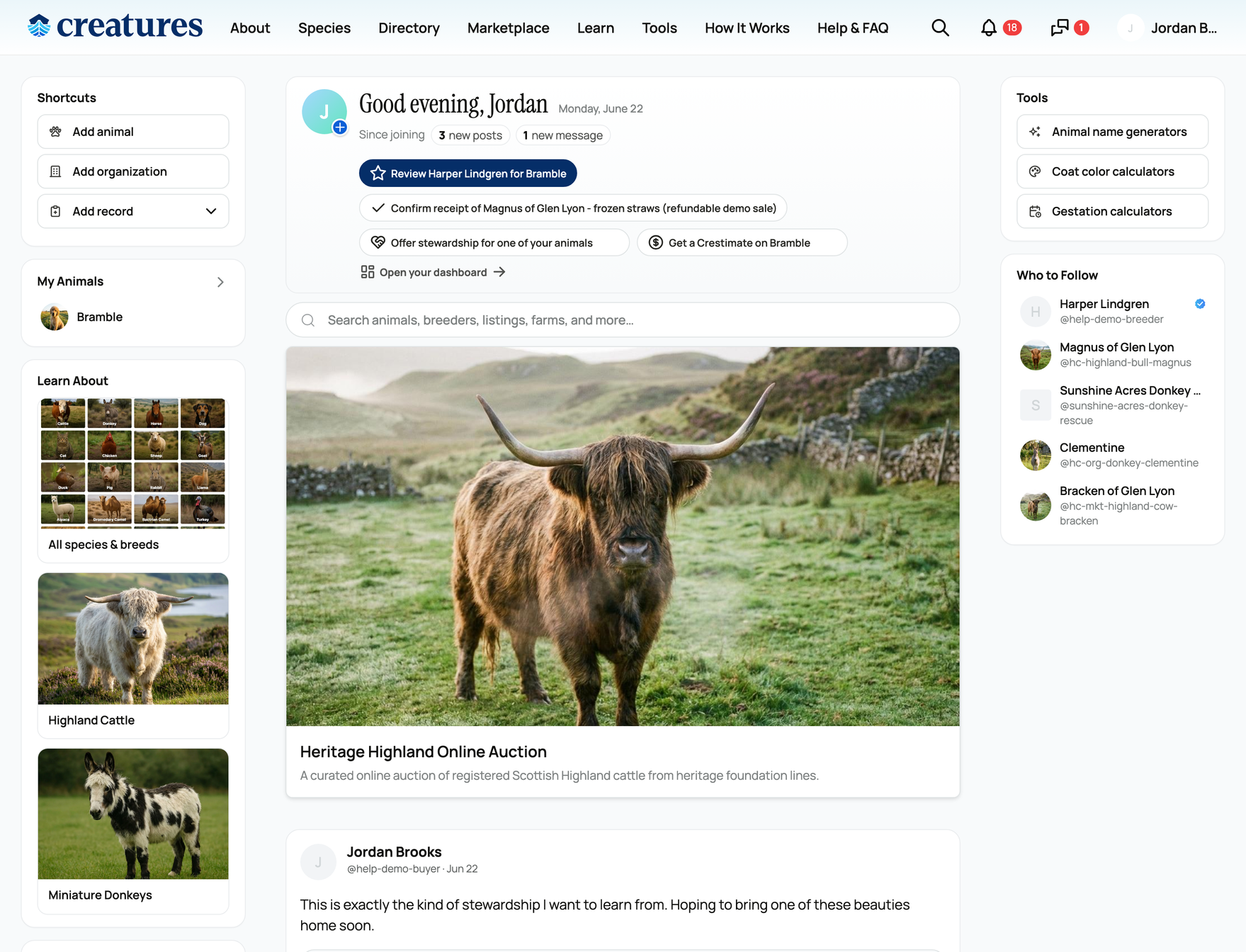 The community feed on your home page