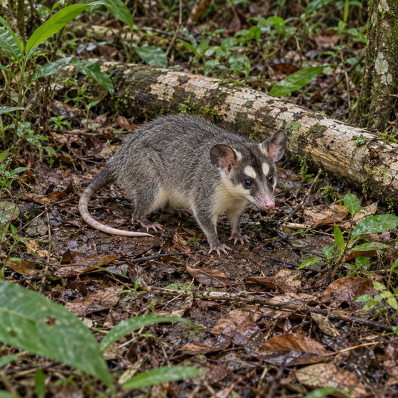 gray four-eyed opossum